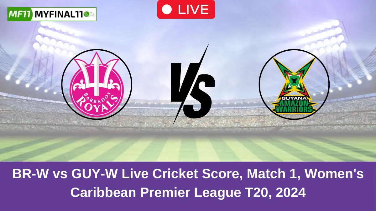 BR-W vs GUY-W Live Cricket Score, Match 1, Womens Caribbean Premier League T20, 2024