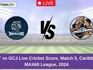 BRT vs GCJ Live Cricket Score, Match 5, Caribbean MAX60 League, 2024