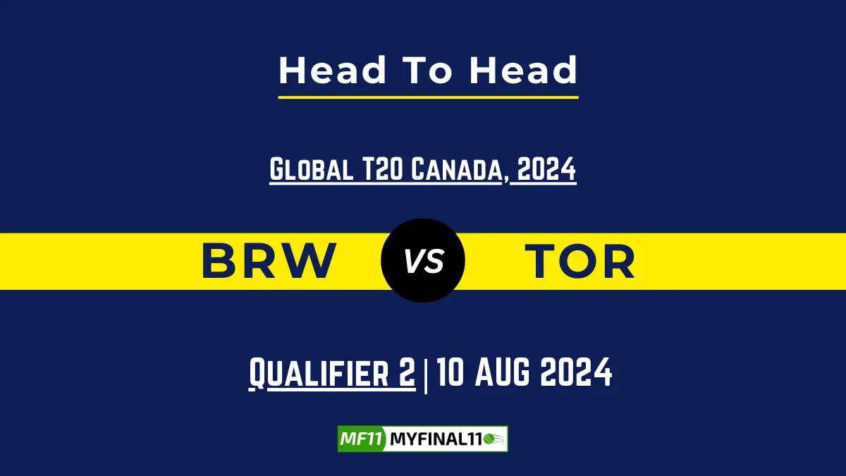 BRW vs TOR Player Battle, Head to Head Team Stats, Player Record