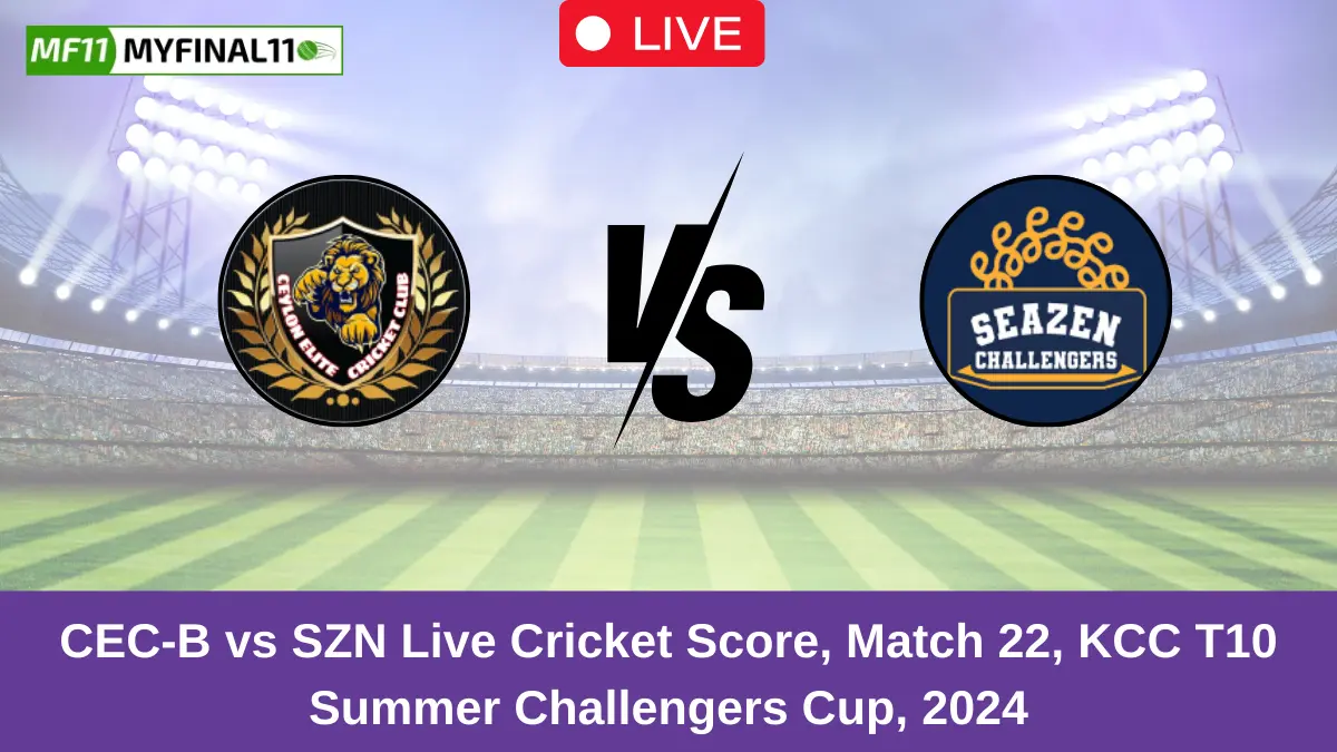 CEC-B vs SZN Live Cricket Score, Match 22, KCC T10 Summer Challengers Cup, 2024