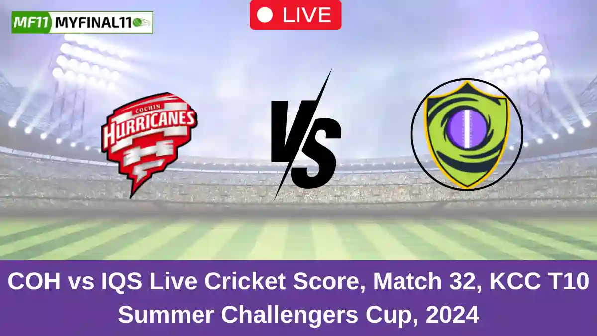 COH vs IQS Live Cricket Score, Match 32, KCC T10 Summer Challengers Cup, 2024