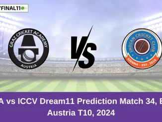 GCA vs ICCV Dream11 Prediction Match 34, ECS Austria T10, 2024