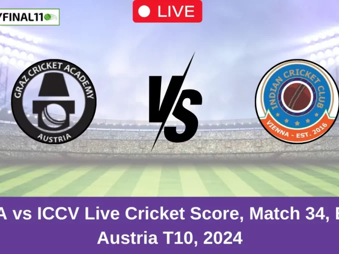 GCA vs ICCV Live Cricket Score, Match 34, ECS Austria T10, 2024