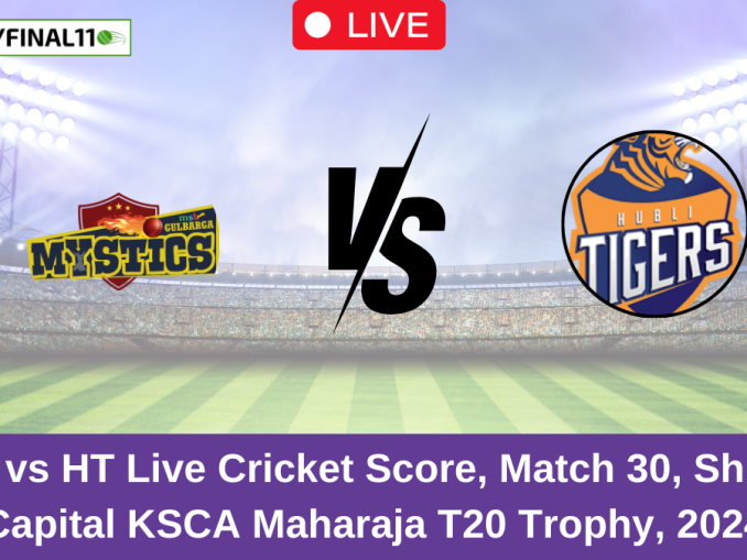 GMY vs HT Live Cricket Score, Match 30, Shriram Capital KSCA Maharaja T20 Trophy, 2024