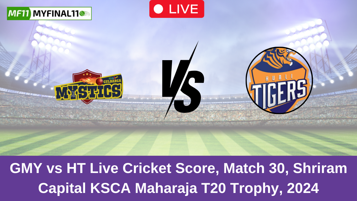 GMY vs HT Live Cricket Score, Match 30, Shriram Capital KSCA Maharaja T20 Trophy, 2024