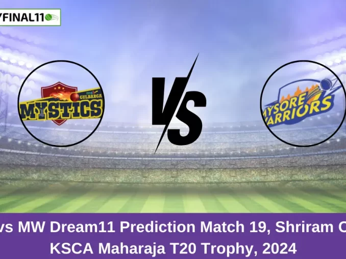 GMY vs MW Dream11 Prediction Match 19, Shriram Capital KSCA Maharaja T20 Trophy, 2024