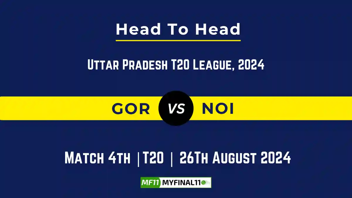 GOR vs NOI Player Battle, Head to Head Team Stats, Team Record - Uttar Pradesh T20 League, 2024