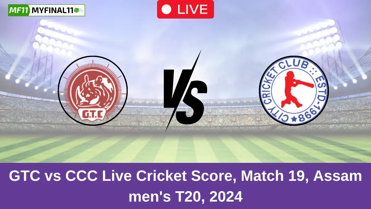 GTC vs CCC Live Cricket Score, Match 19, Assam men's T20, 2024