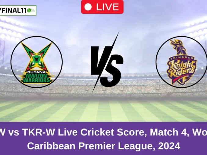 GUY-W vs TKR-W Live Cricket Score, Match 4, Women's Caribbean Premier League, 2024