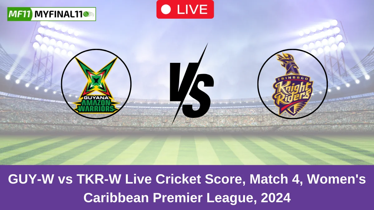 GUY-W vs TKR-W Live Cricket Score, Match 4, Women's Caribbean Premier League, 2024