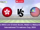 HK vs MAS Live Cricket Score, Match 3, Malaysia T20 International Tri-nations Cup, 2024