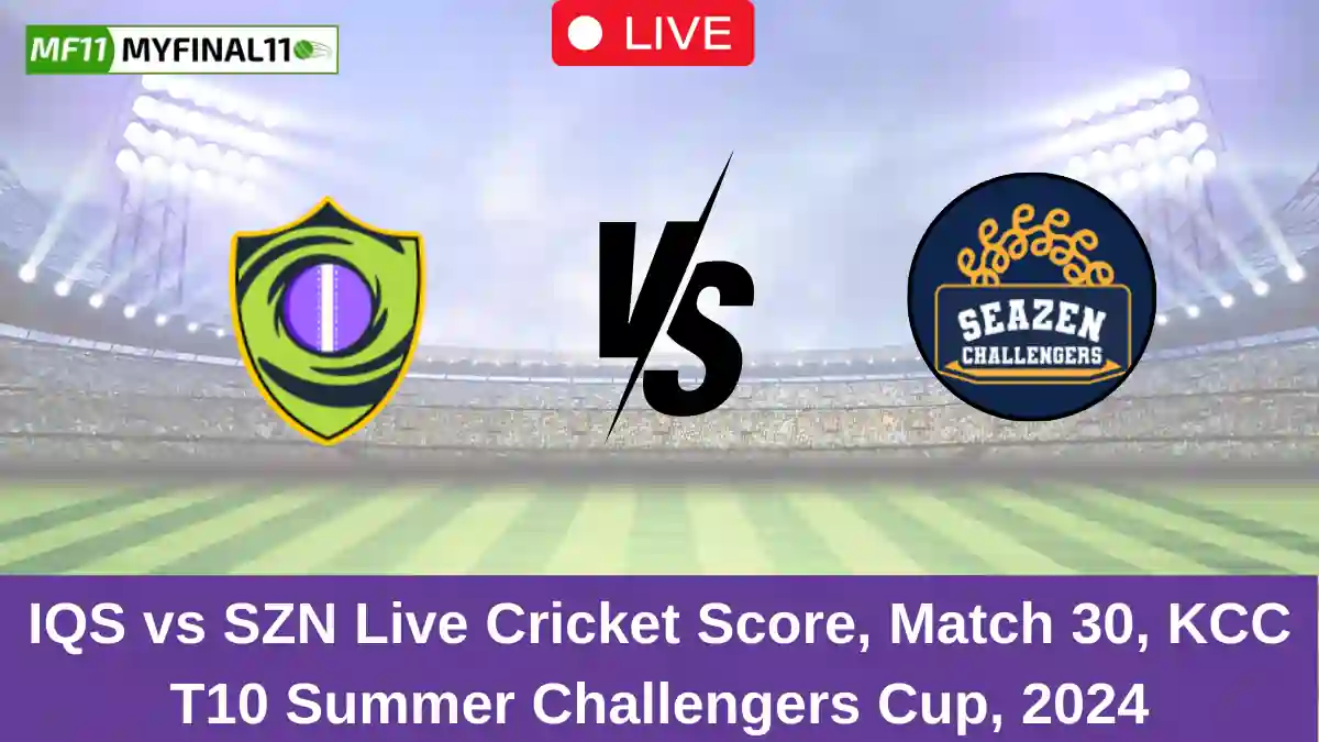 IQS vs SZN Live Cricket Score, Match 30, KCC T10 Summer Challengers Cup, 2024