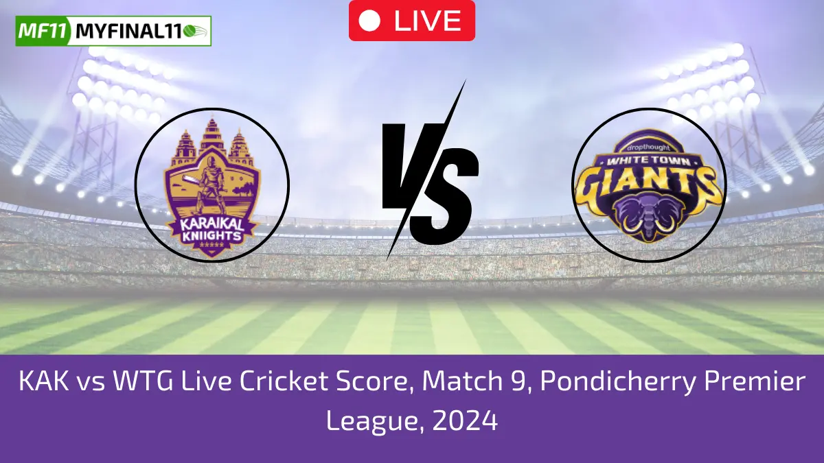 KAK vs WTG Live Cricket Score, Match 9, Pondicherry Premier League, 2024