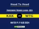 KAK vs WTG Player Battle, Head to Head Team Stats, Player Record