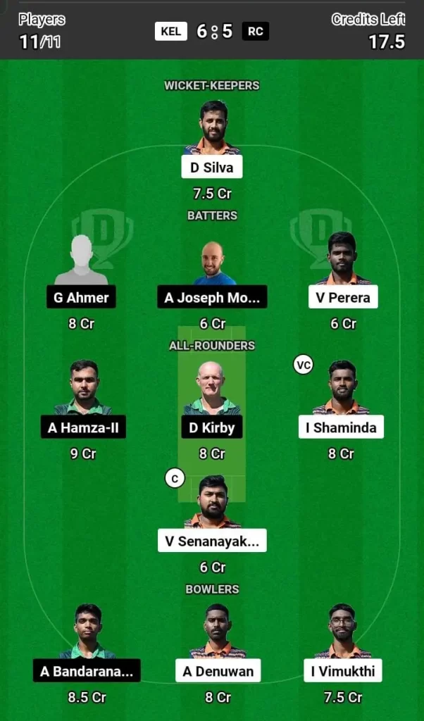 KEL vs RC Dream11 Team Prediction Today Match