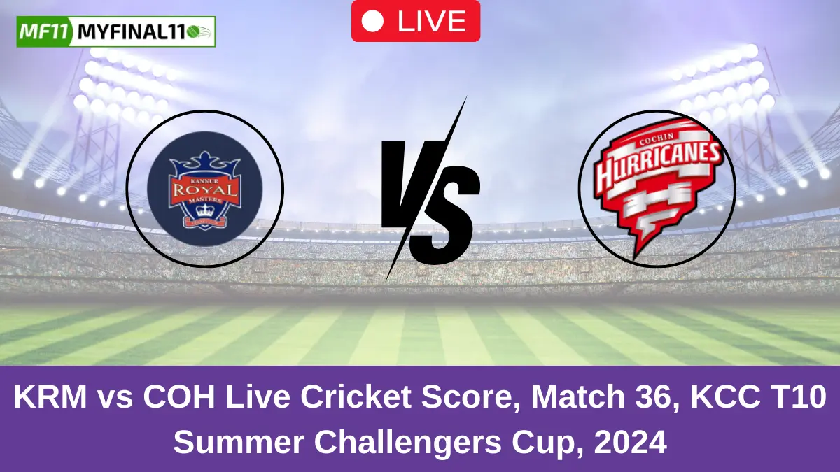 KRM vs COH Live Cricket Score, Match 36, KCC T10 Summer Challengers Cup, 2024