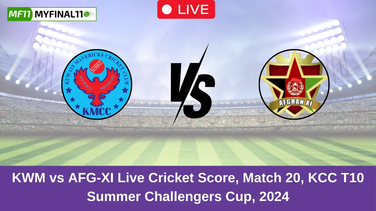 KWM vs AFG-XI Live Cricket Score, Match 20, KCC T10 Summer Challengers Cup, 2024