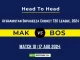 MAK vs BOS Player Battle, Head to Head Team Stats, Player Record