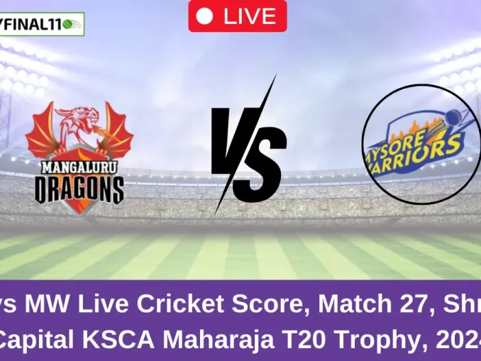 MD vs MW Live Cricket Score, Match 27, Shriram Capital KSCA Maharaja T20 Trophy, 2024