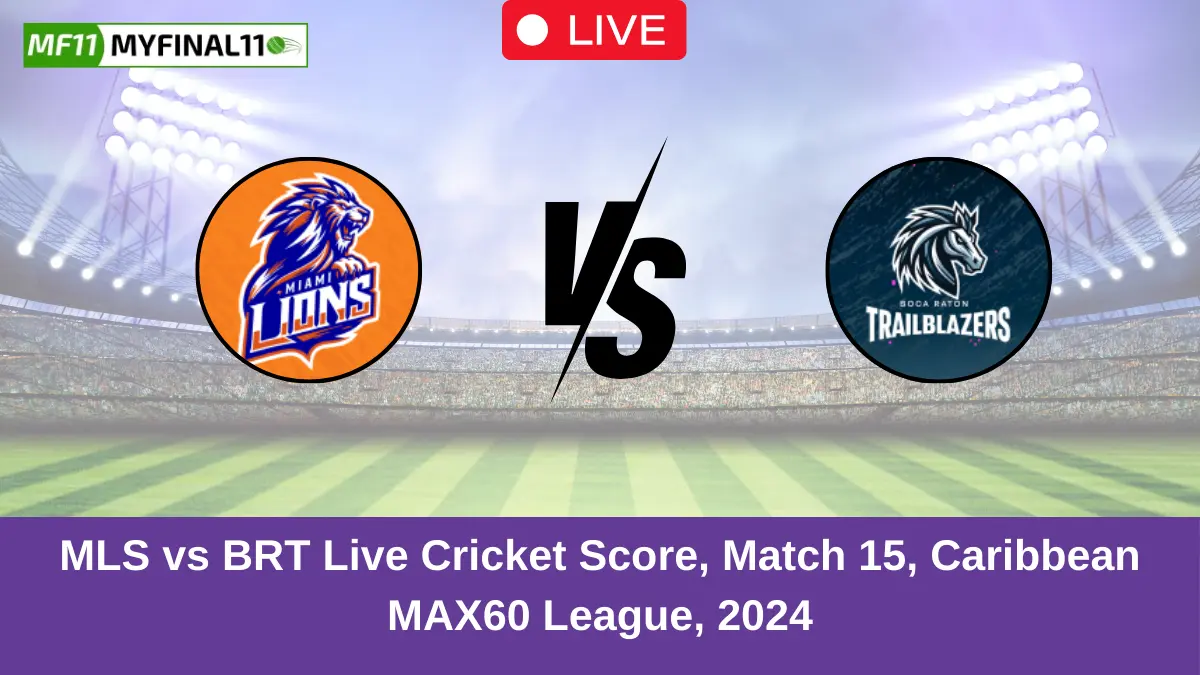 MLS vs BRT Live Cricket Score, Match 15, Caribbean MAX60 League, 2024