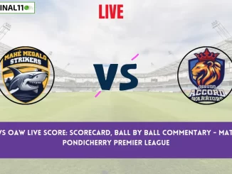 MMS vs OAW Live Score: Scorecard, Ball by Ball Commentary - Match 13, Pondicherry Premier League