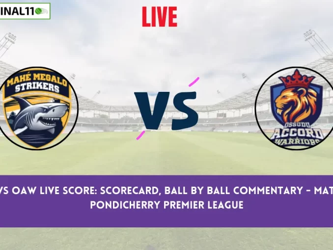 MMS vs OAW Live Score: Scorecard, Ball by Ball Commentary - Match 13, Pondicherry Premier League