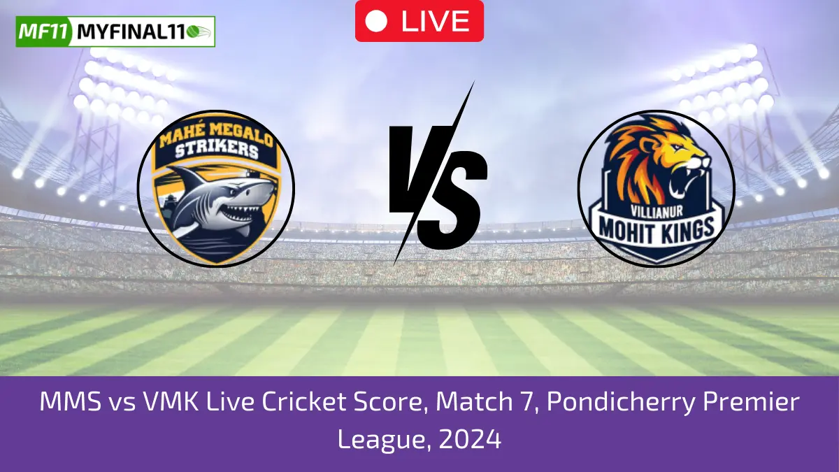 MMS vs VMK Live Cricket Score, Match 7, Pondicherry Premier League, 2024