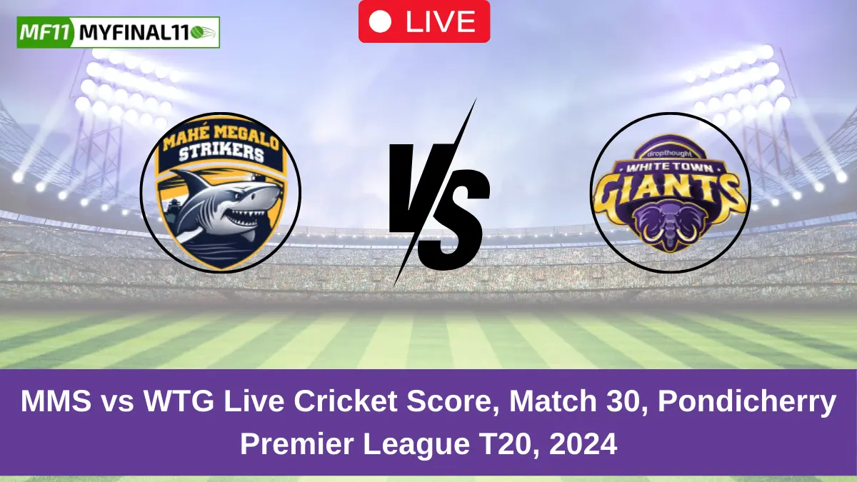 MMS vs WTG Live Cricket Score, Match 30, Pondicherry Premier League T20, 2024