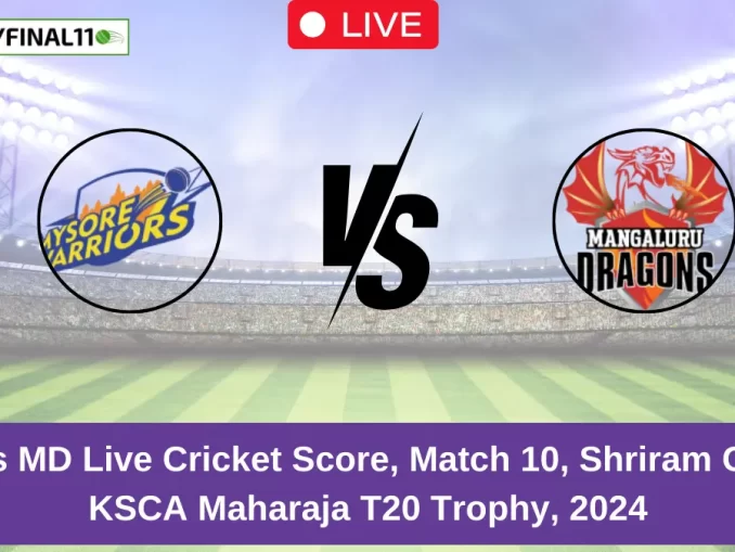 MW vs MD Live Cricket Score, Match 10, Shriram Capital KSCA Maharaja T20 Trophy, 2024