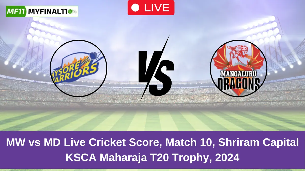 MW vs MD Live Cricket Score, Match 10, Shriram Capital KSCA Maharaja T20 Trophy, 2024