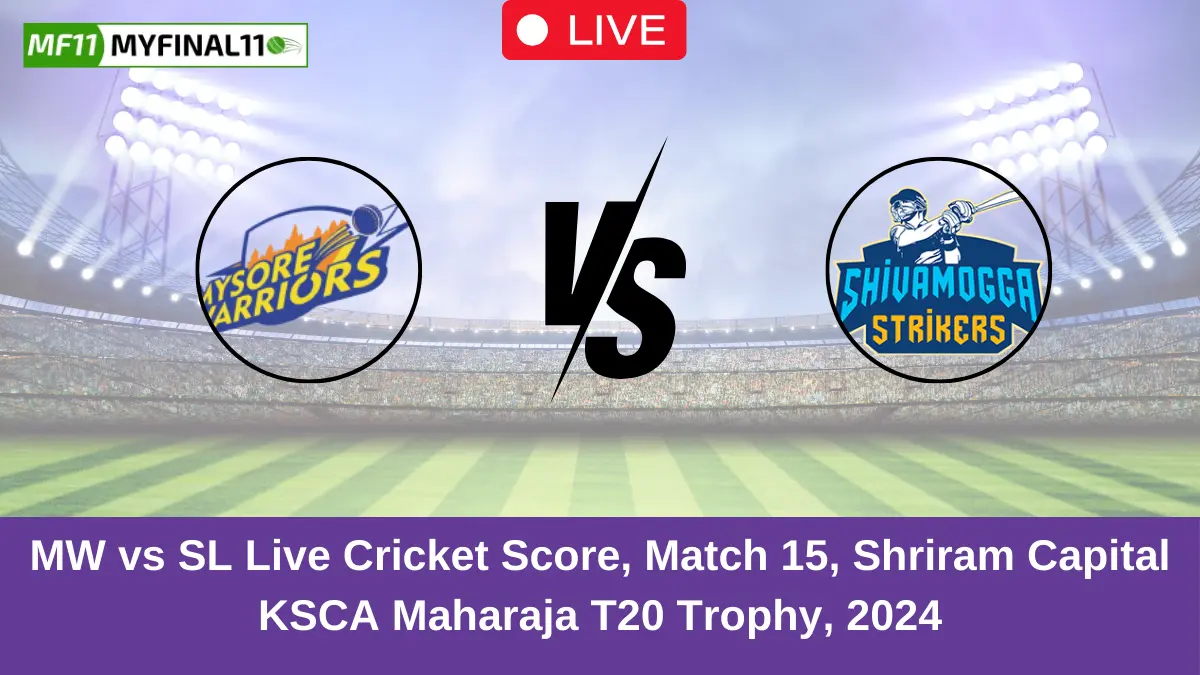 MW vs SL Live Cricket Score, Match 15, Shriram Capital KSCA Maharaja T20 Trophy, 2024