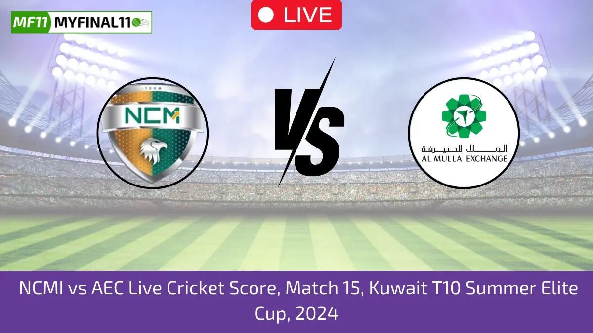 _NCMI vs AEC Live Cricket Score, Match 15, Kuwait T10 Summer Elite Cup, 2024