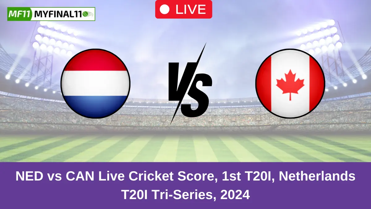 NED vs CAN Live Cricket Score, 1st T20I, Netherlands T20I Tri-Series, 2024