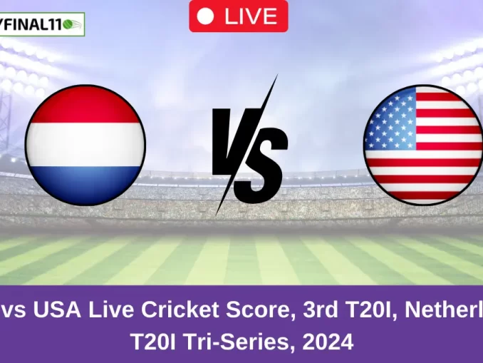 NED vs USA Live Cricket Score, 3rd T20I, Netherlands T20I Tri-Series, 2024