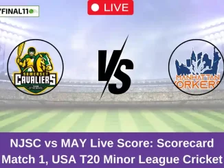 NJSC vs MAY Live Score: Scorecard, Ball by Ball Commentary - Match 1, USA T20 Minor League Cricket