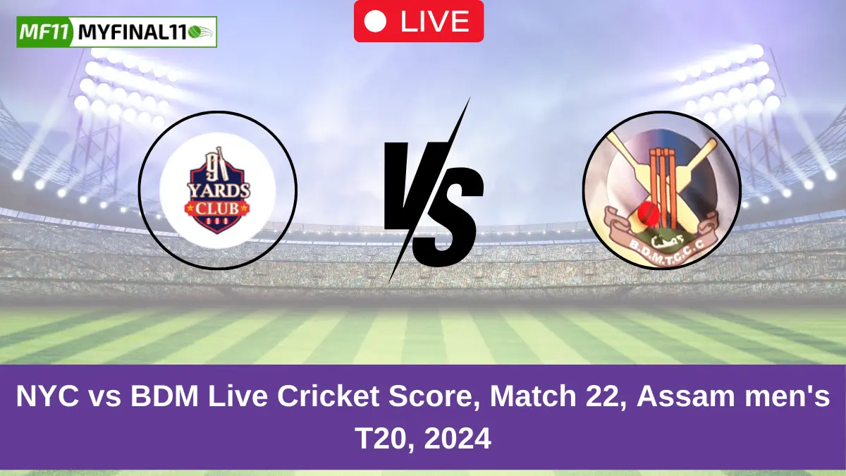 NYC vs BDM Live Cricket Score, Match 22, Assam mens T20, 2024