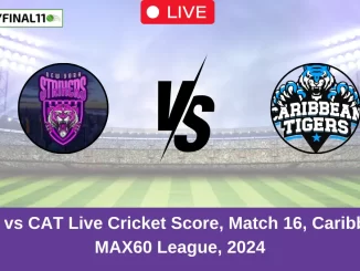 NYS vs CAT Live Cricket Score, Match 16, Caribbean MAX60 League, 2024