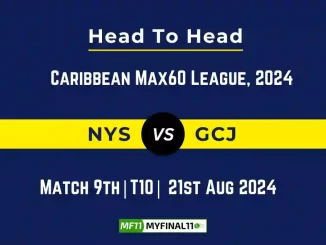 NYS vs GCJ Player Battle, Head to Head Team Stats, Player Record - Caribbean Max60 League, 2024