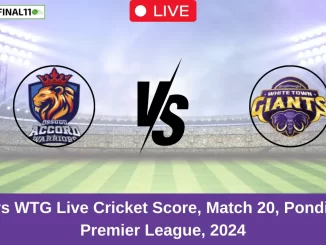 OAW vs WTG Live Cricket Score, Match 20, Pondicherry Premier League, 2024