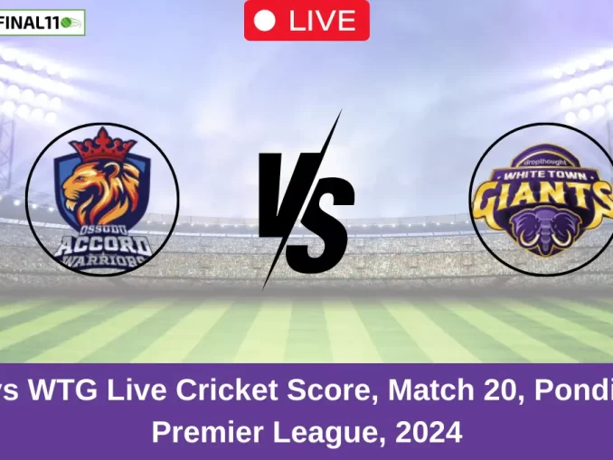 OAW vs WTG Live Cricket Score, Match 20, Pondicherry Premier League, 2024