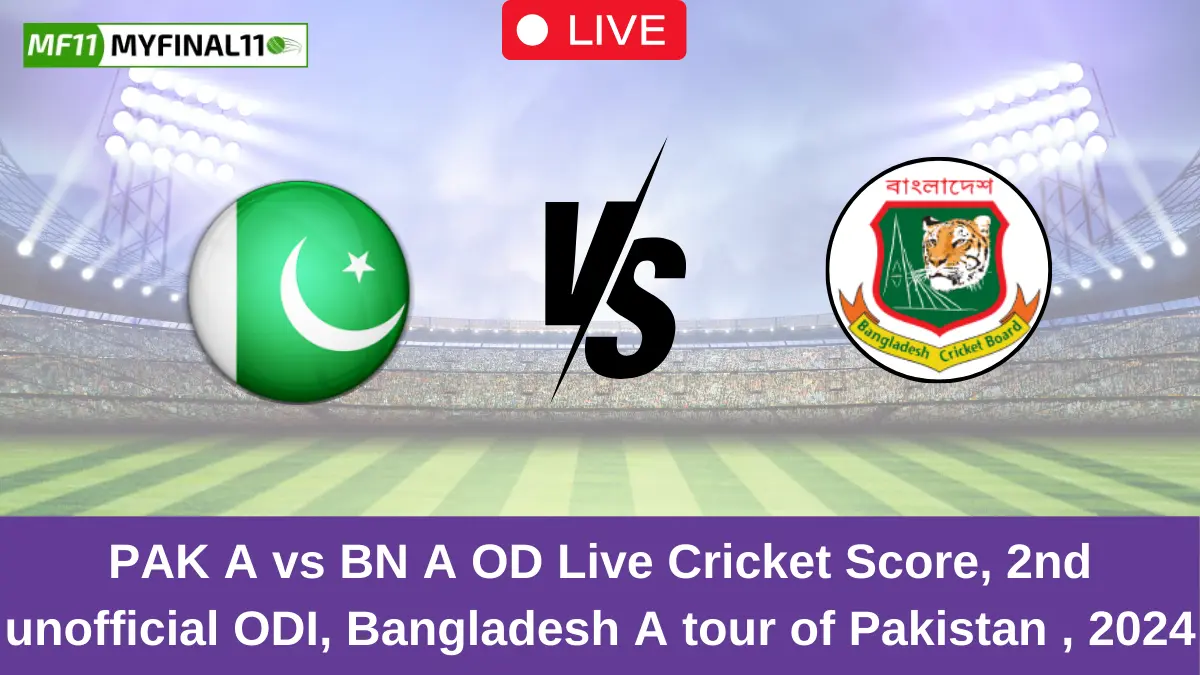 PAK A vs BN A OD Live Cricket Score, 2nd unofficial ODI, Bangladesh A tour of Pakistan , 2024