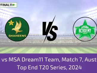 PK-A vs MSA Dream11 Team, Match 7, Australian Top End T20 Series, 2024 (1)