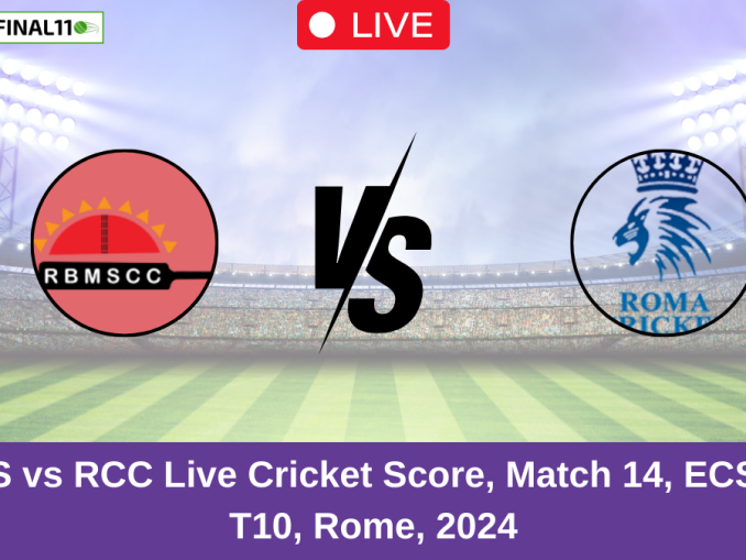 RBMS vs RCC Live Cricket Score, Match 14, ECS Italy T10, Rome, 2024