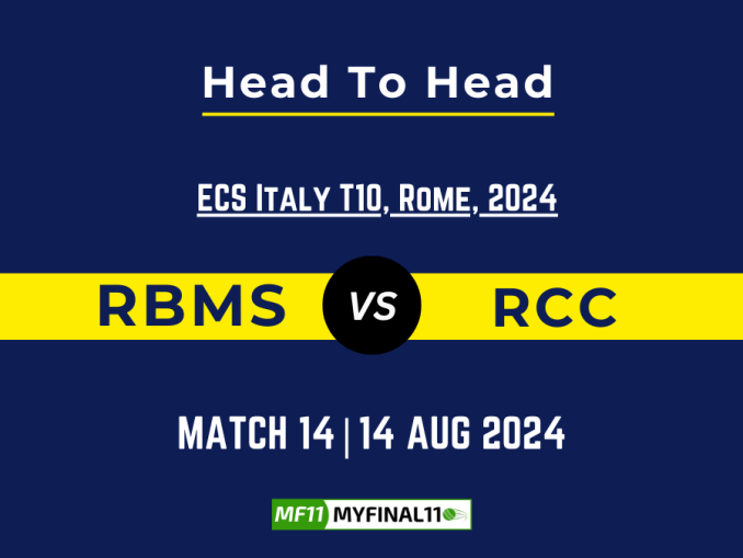 RBMS vs RCC Player Battle, Head to Head Team Stats, Player Record