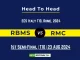 RBMS vs RMC Player Battle, Head to Head Team Stats, Player Record