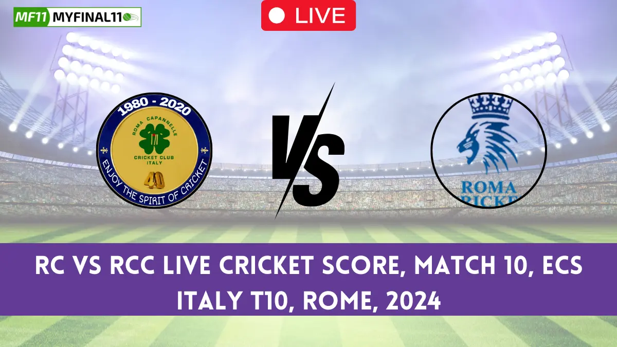 RC VS RCC Live Cricket Score, Match 10, ECS Italy T10, Rome, 2024