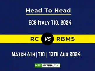 RC vs RBMS Player Battle, Head to Head Team Stats, Player Record - ECS Italy T10, 2024