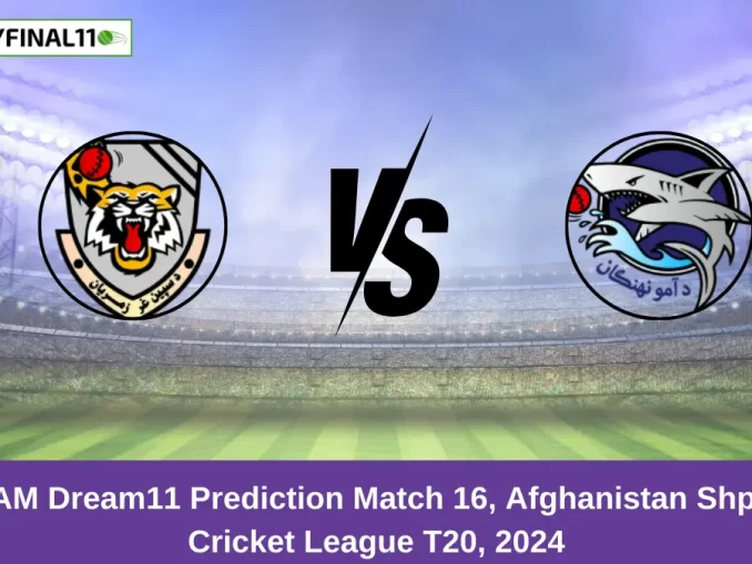 SG vs AM Dream11 Prediction Match 16, Afghanistan Shpageeza Cricket League T20, 2024