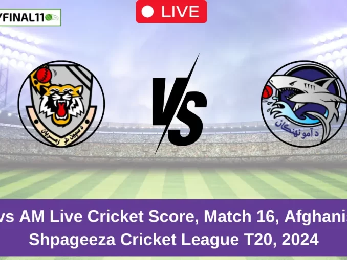 SG vs AM Live Cricket Score, Match 16, Afghanistan Shpageeza Cricket League T20, 2024