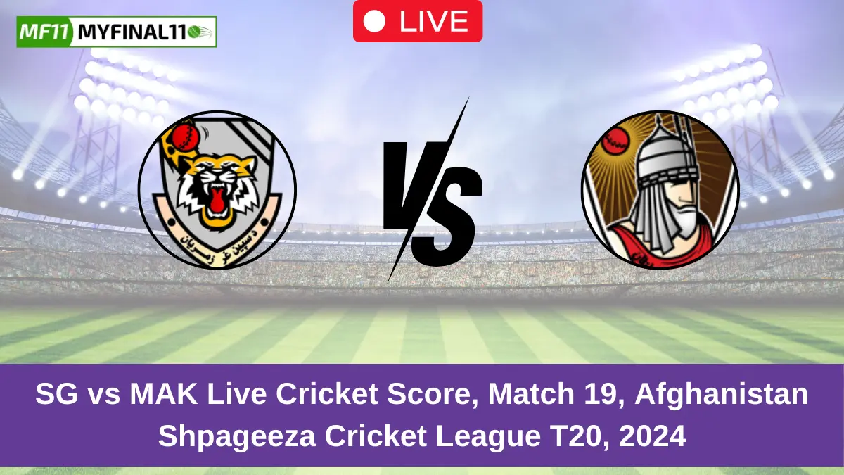 SG vs MAK Live Cricket Score, Match 19, Afghanistan Shpageeza Cricket League T20, 2024